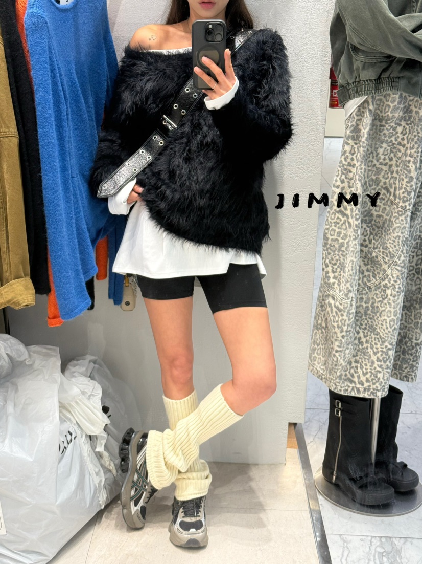 JIMMY韓國直郵㊣女裝新款時尚真品熱賣休閑推薦職業針織衫毛皮JIMMY/REMAKE針織衫