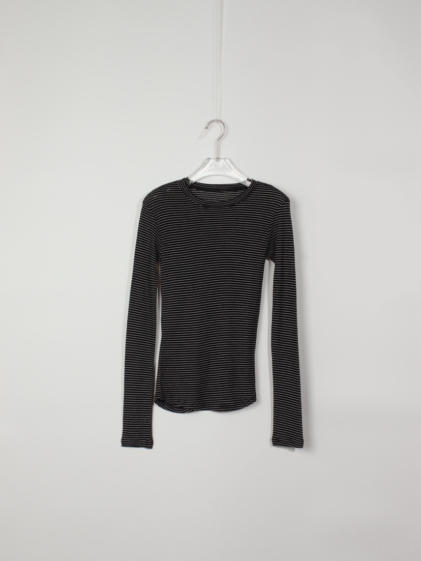 CCW東大門㊣直郵女裝新品人氣真品25秋冬長袖T恤美利奴羊毛CCW--NYUNYU長袖T恤圖色4黑