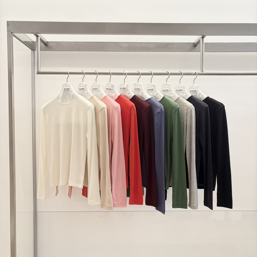 HEHR東大門㊣實拍女裝新款時尚25秋冬真品推薦休閑職業長袖T恤hehr-AUTOMNE長袖T恤