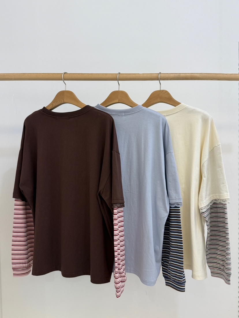 BY CHAPTER東大門㊣直郵女裝新款25秋冬推薦長袖T恤假兩件BY Chapter長袖T恤