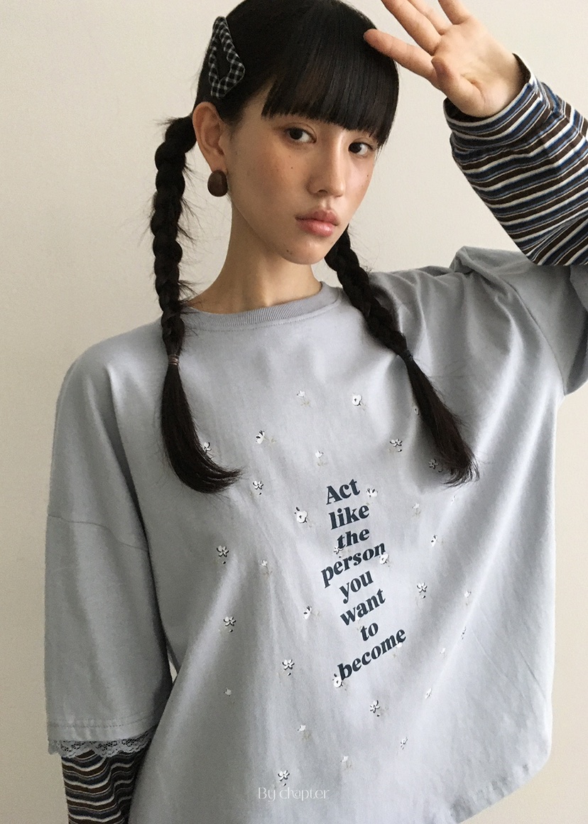 BY CHAPTER東大門㊣直郵女裝新款25秋冬推薦長袖T恤假兩件BY Chapter長袖T恤