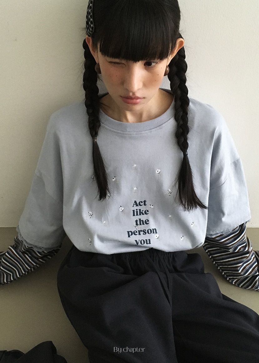 BY CHAPTER東大門㊣直郵女裝新款25秋冬推薦長袖T恤假兩件BY Chapter長袖T恤