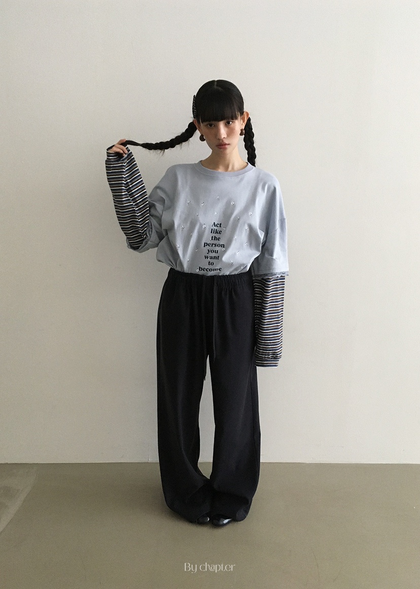 BY CHAPTER東大門㊣直郵女裝新款25秋冬推薦長袖T恤假兩件BY Chapter長袖T恤