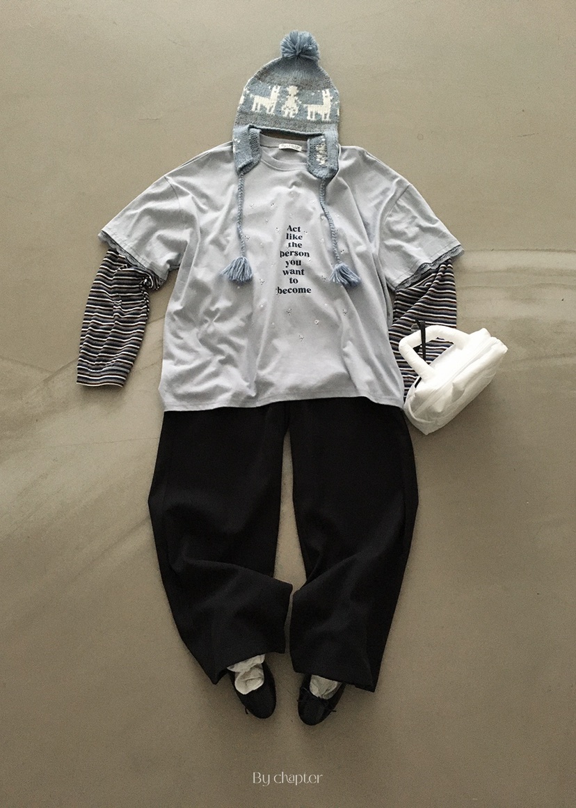 BY CHAPTER東大門㊣直郵女裝新款25秋冬推薦長袖T恤假兩件BY Chapter長袖T恤