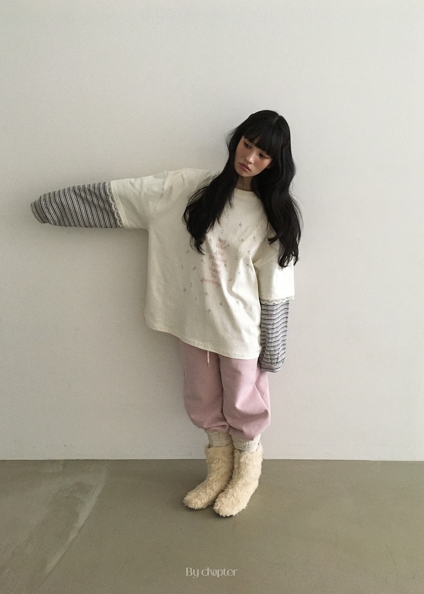 BY CHAPTER東大門㊣直郵女裝新款25秋冬推薦長袖T恤假兩件BY Chapter長袖T恤