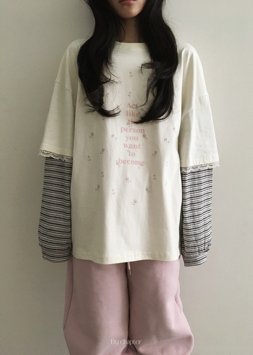 BY CHAPTER東大門㊣直郵女裝新款25秋冬推薦長袖T恤假兩件BY Chapter長袖T恤