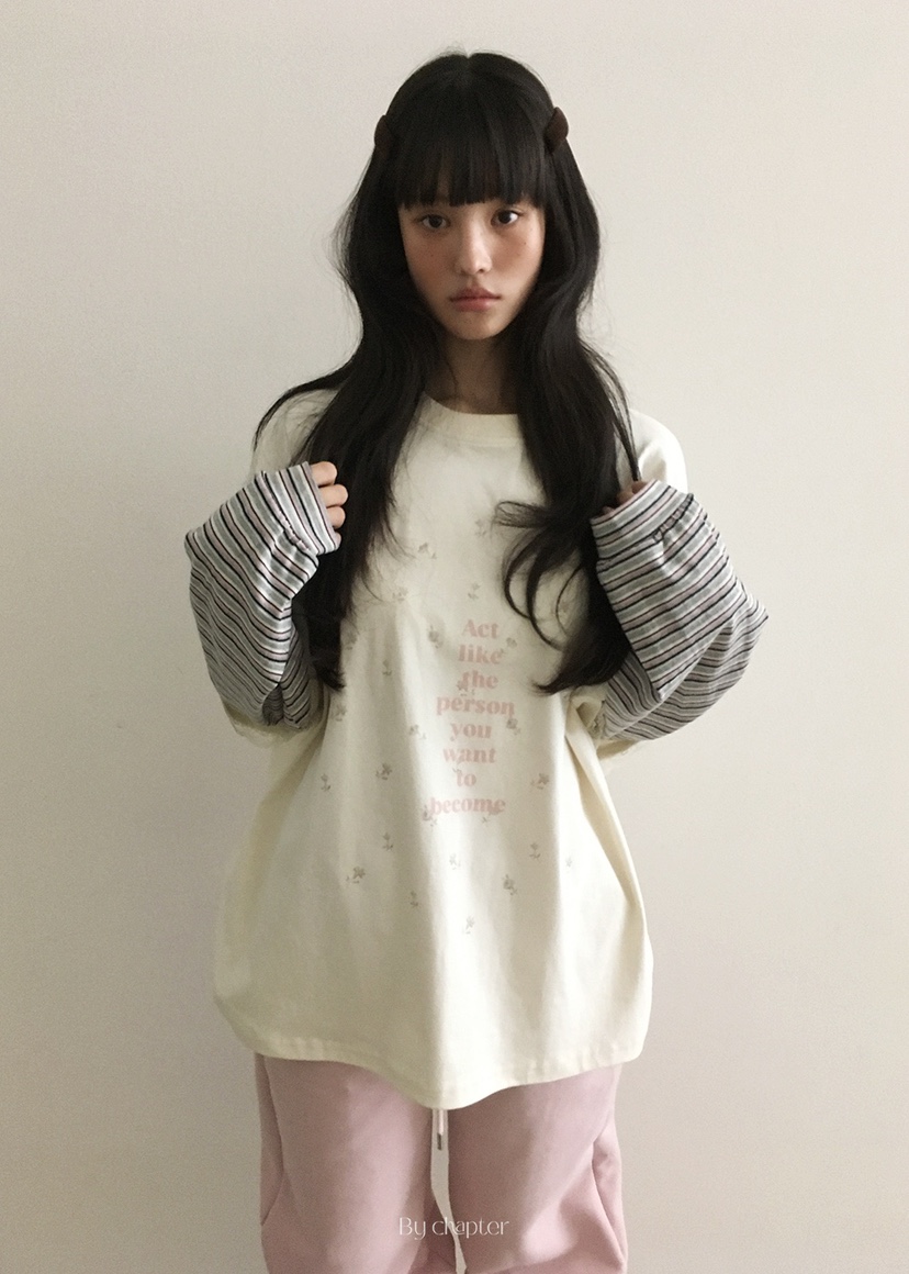 BY CHAPTER東大門㊣直郵女裝新款25秋冬推薦長袖T恤假兩件BY Chapter長袖T恤