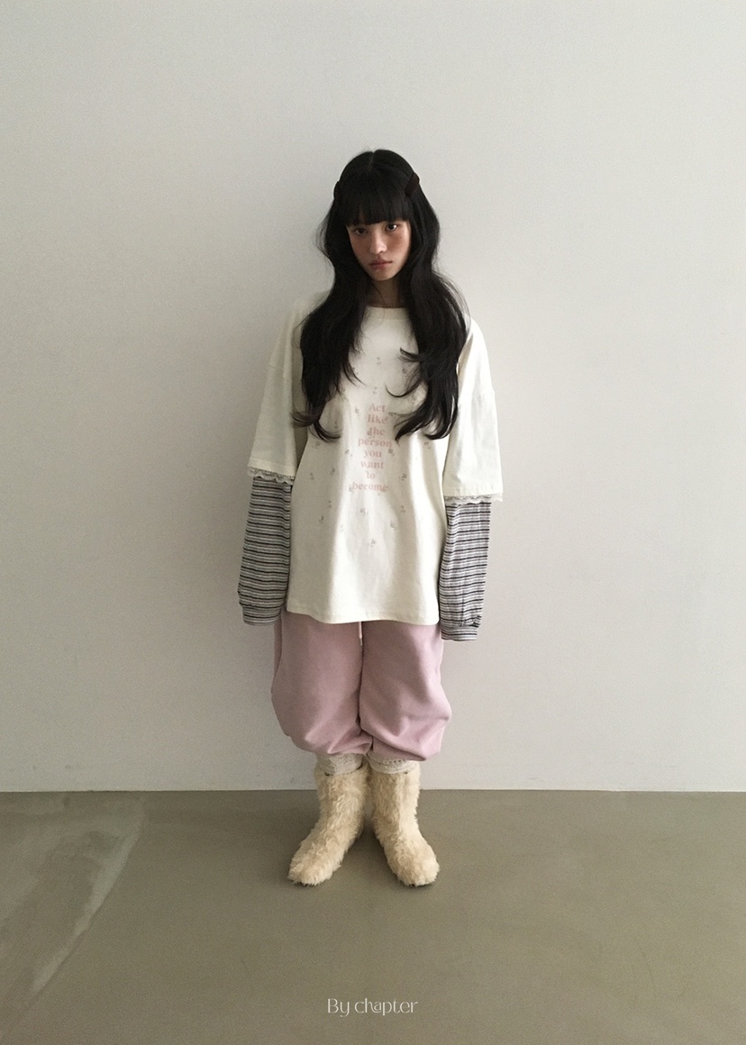 BY CHAPTER東大門㊣直郵女裝新款25秋冬推薦長袖T恤假兩件BY Chapter長袖T恤圖色3