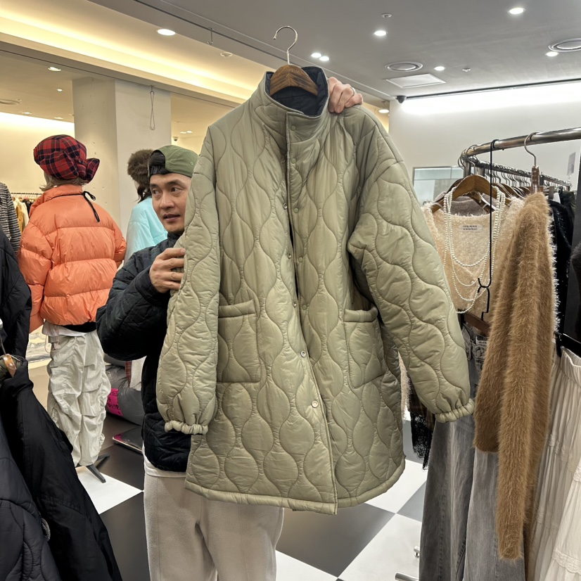 LADYBLACK東大門㊣代購女士新品25秋冬長款棉服兩面穿雙面繡花LADYBLACK長款棉服