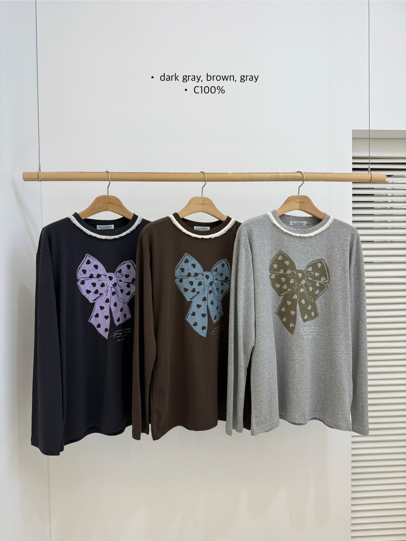 BY CHAPTER東大門㊣直郵女士新款休閑25秋冬推薦熱賣長袖T恤BY Chapter長袖T恤