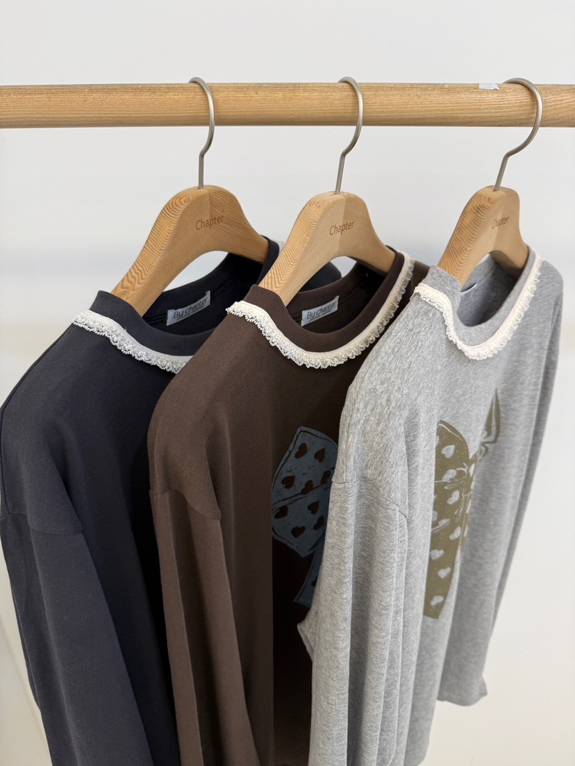 BY CHAPTER東大門㊣直郵女士新款休閑25秋冬推薦熱賣長袖T恤BY Chapter長袖T恤