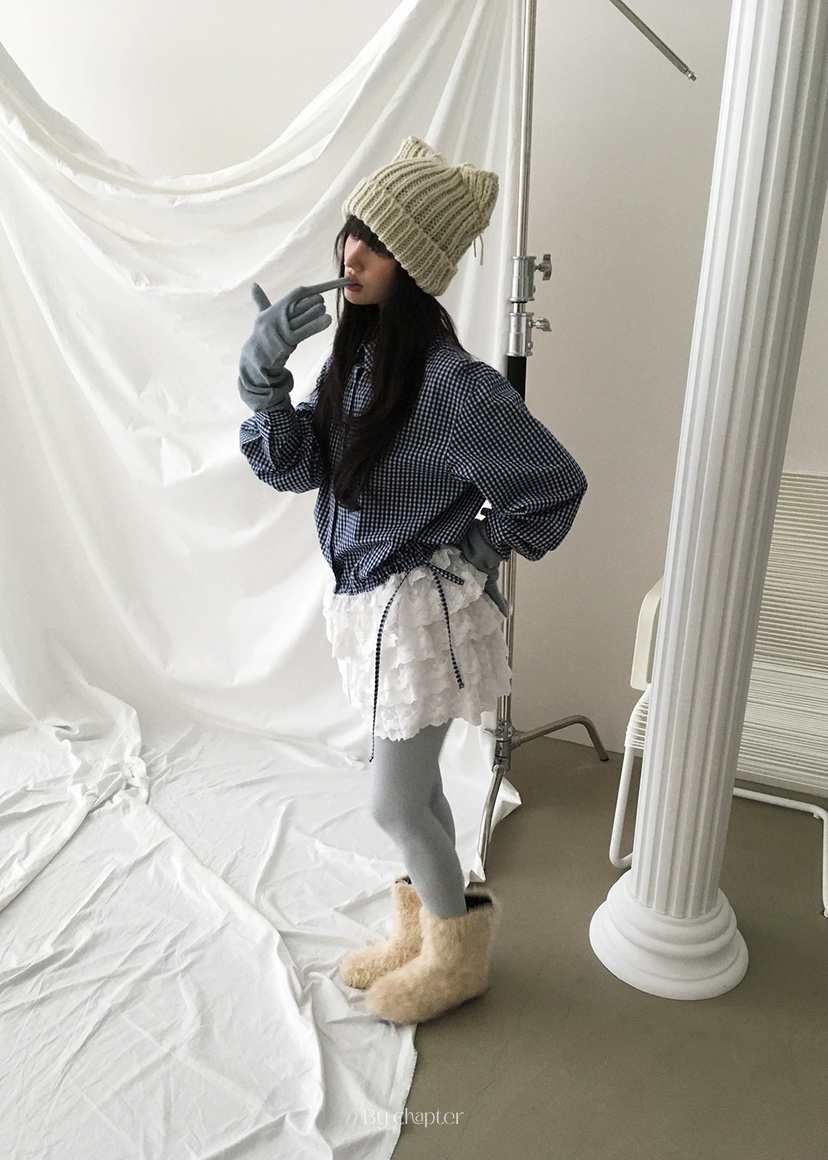 BY CHAPTER韓國直郵㊣女士新品休閑職業真品襯衫蕾絲衫格紋BY Chapter襯衫/蕾絲衫