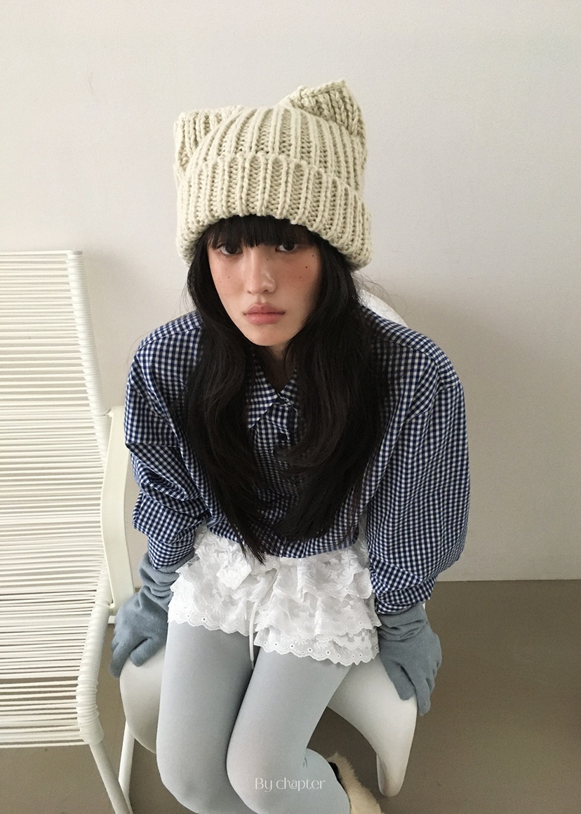 BY CHAPTER韓國直郵㊣女士新品休閑職業真品襯衫蕾絲衫格紋BY Chapter襯衫/蕾絲衫