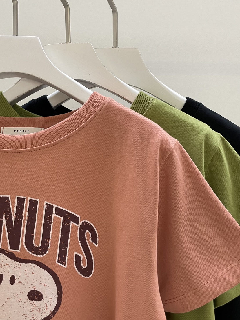 PEBBLE東大門㊣代購女裝新款推薦25秋冬時尚真品熱賣休閑T恤PEBBLE/LAYERT恤