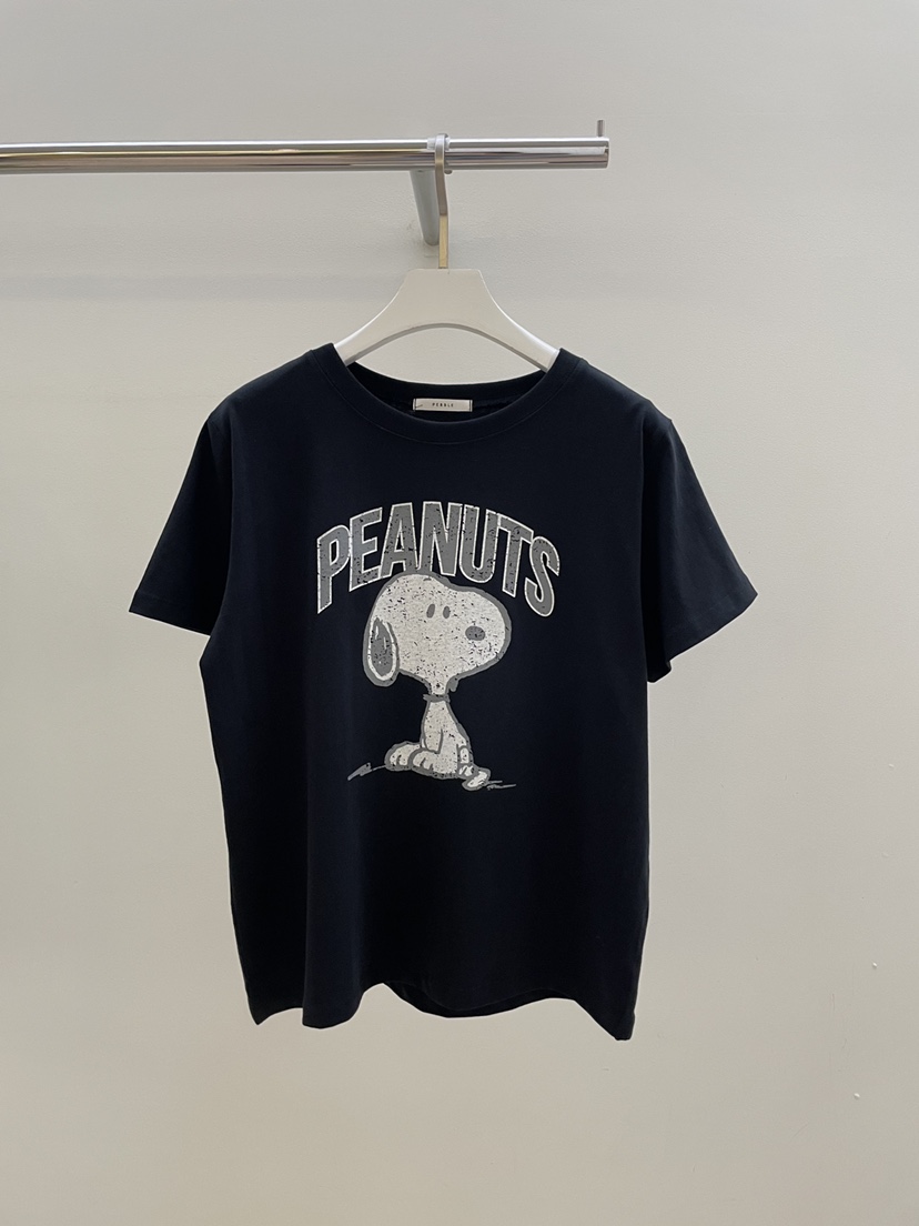 PEBBLE東大門㊣代購女裝新款推薦25秋冬時尚真品熱賣休閑T恤PEBBLE/LAYERT恤