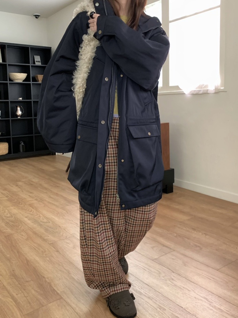 PEBBLE東大門㊣代購女裝新品休閑熱賣25秋冬人氣休閑褲格紋PEBBLE/LAYER休閑褲