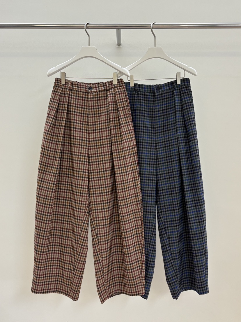 PEBBLE東大門㊣代購女裝新品休閑熱賣25秋冬人氣休閑褲格紋PEBBLE/LAYER休閑褲