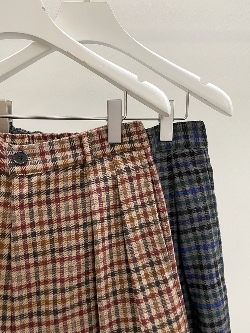 PEBBLE東大門㊣代購女裝新品休閑熱賣25秋冬人氣休閑褲格紋PEBBLE/LAYER休閑褲