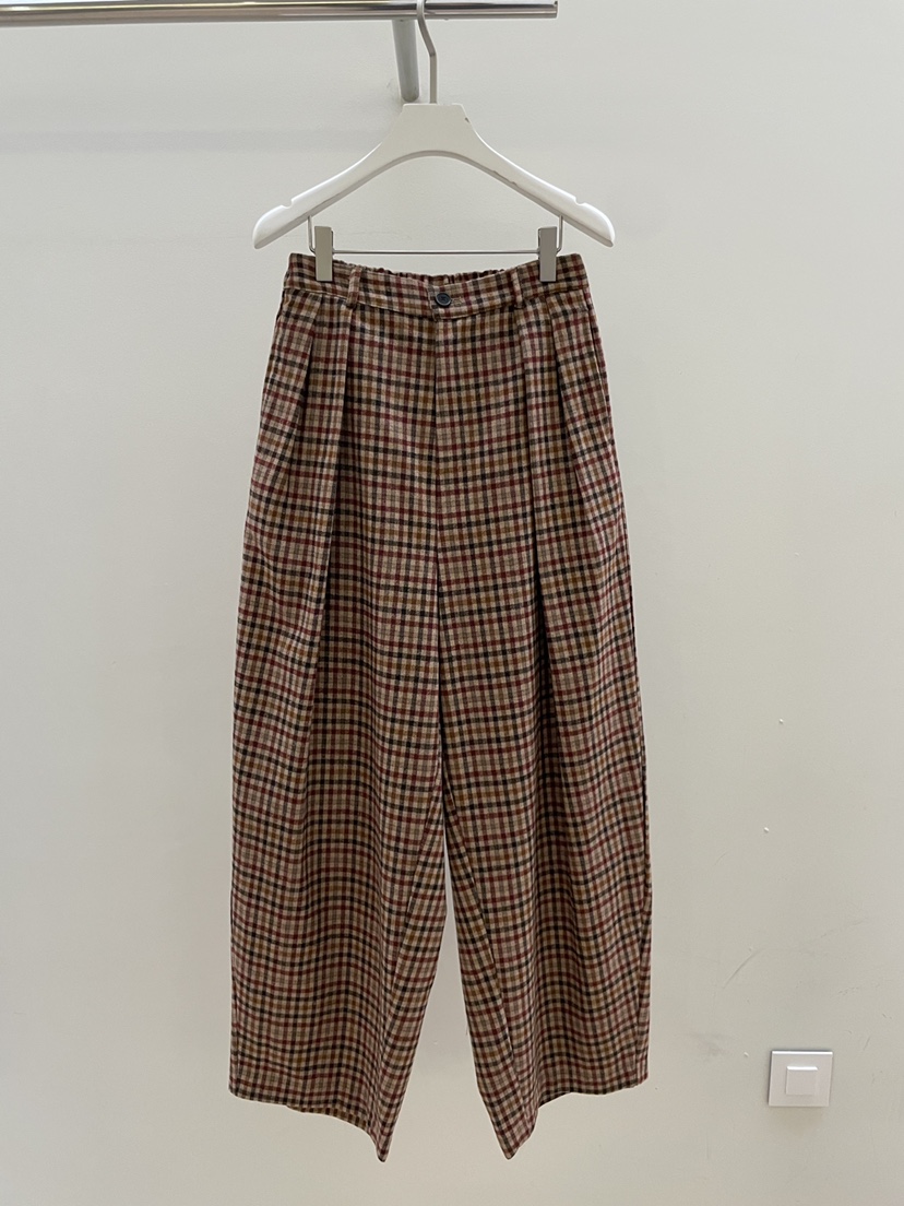 PEBBLE東大門㊣代購女裝新品休閑熱賣25秋冬人氣休閑褲格紋PEBBLE/LAYER休閑褲