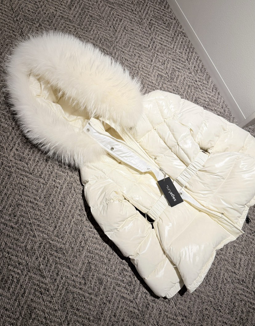 DAZE東大門㊣代購女士新品真品熱賣短款羽絨服含腰帶拼色浣熊LAVIEU短款羽絨服