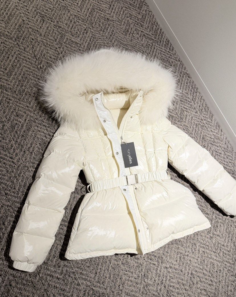 DAZE東大門㊣代購女士新品真品熱賣短款羽絨服含腰帶拼色浣熊LAVIEU短款羽絨服