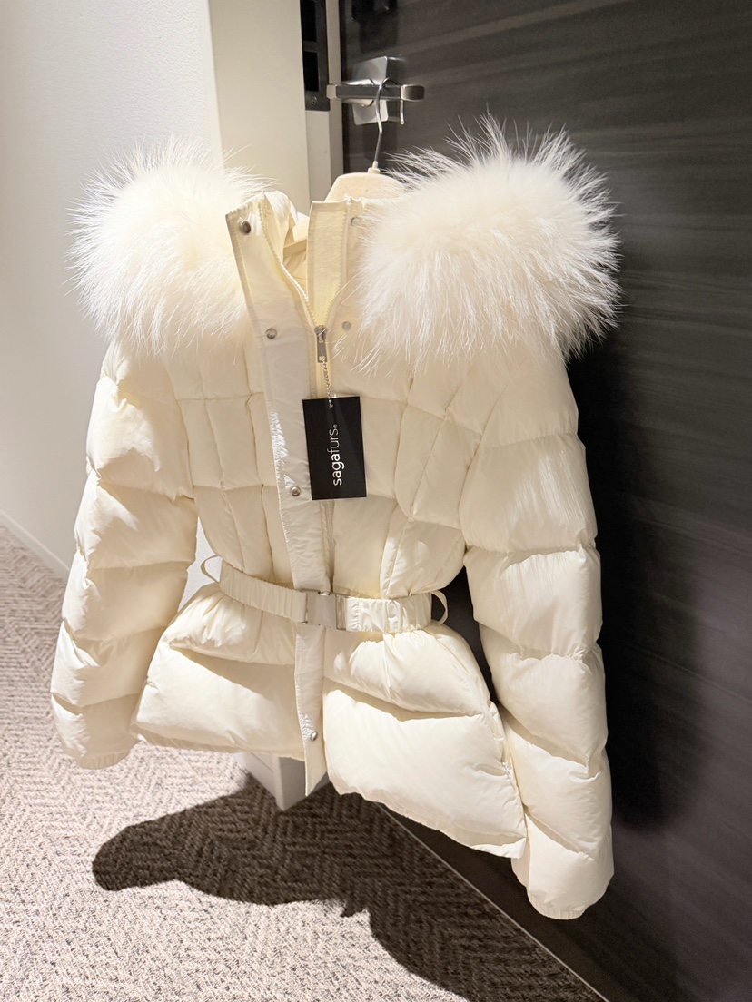 DAZE東大門㊣代購女士新品真品熱賣短款羽絨服含腰帶拼色浣熊LAVIEU短款羽絨服圖色3