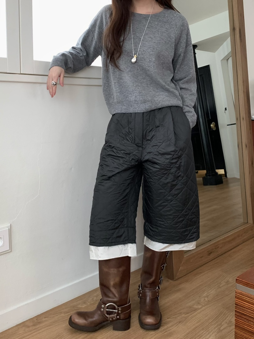 PEBBLE東大門㊣實拍女裝新款推薦熱賣職業人氣真品短褲絎縫PEBBLE/LAYER短褲