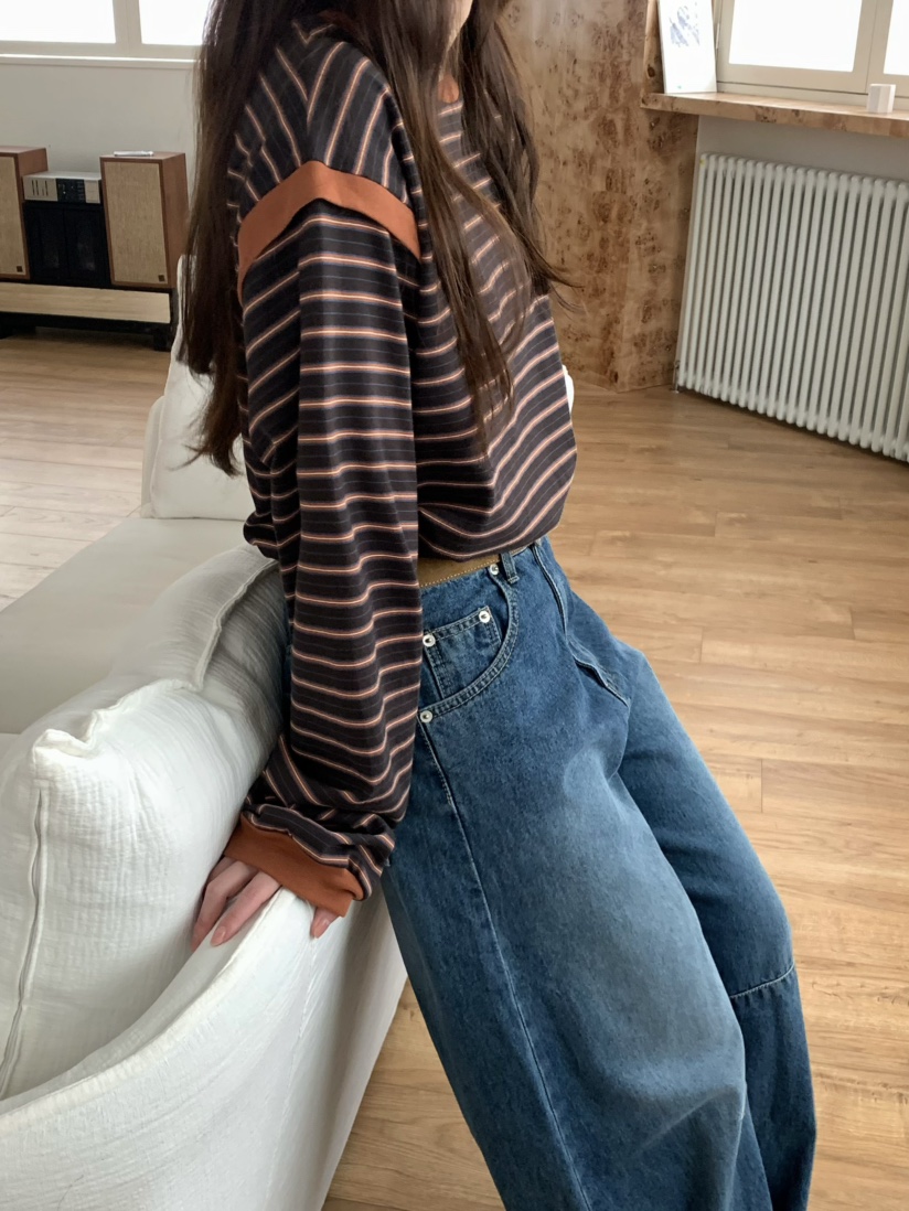 PEBBLE韓國直郵㊣女士新款職業真品休閑25秋冬人氣熱賣長袖T恤PEBBLE/LAYER長袖T恤