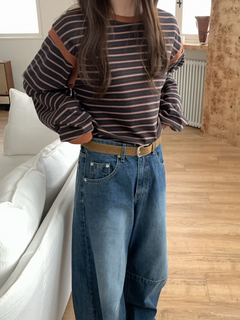 PEBBLE韓國直郵㊣女士新款職業真品休閑25秋冬人氣熱賣長袖T恤PEBBLE/LAYER長袖T恤