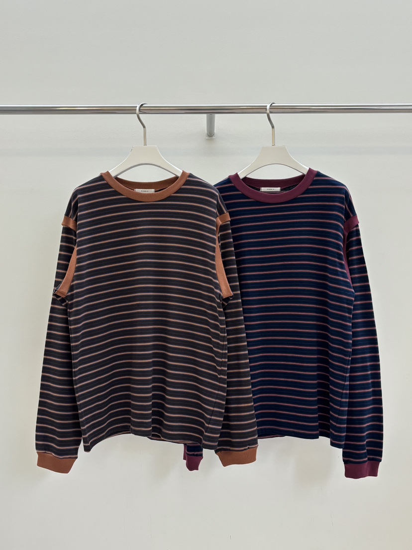 PEBBLE韓國直郵㊣女士新款職業真品休閑25秋冬人氣熱賣長袖T恤PEBBLE/LAYER長袖T恤