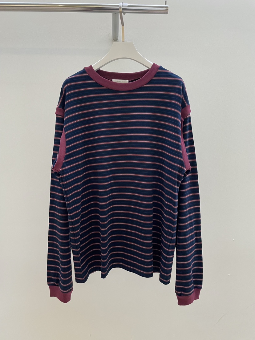 PEBBLE韓國直郵㊣女士新款職業真品休閑25秋冬人氣熱賣長袖T恤PEBBLE/LAYER長袖T恤圖色2