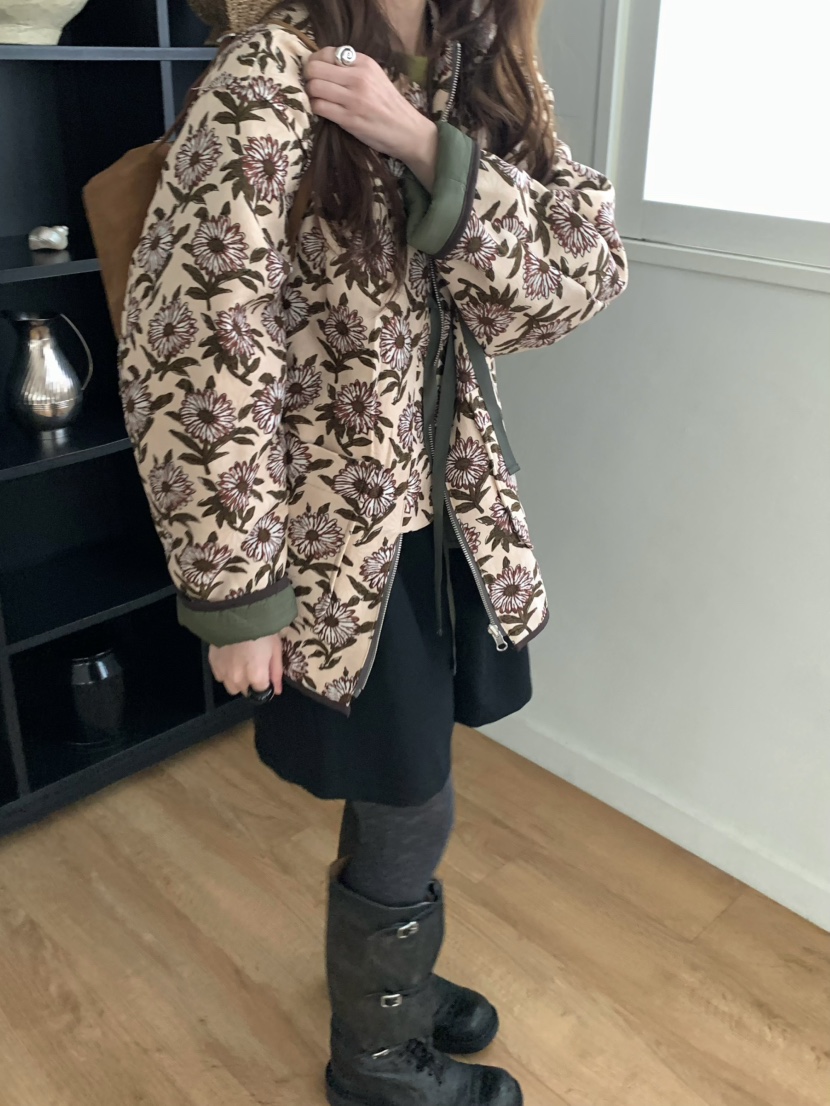 PEBBLE東大門㊣實拍女裝新款真品25秋冬推薦時尚夾克雙面絎縫PEBBLE/LAYER夾克