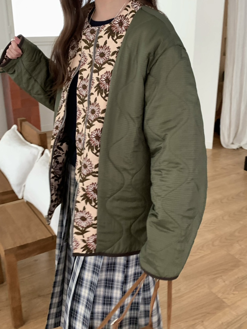 PEBBLE東大門㊣實拍女裝新款真品25秋冬推薦時尚夾克雙面絎縫PEBBLE/LAYER夾克