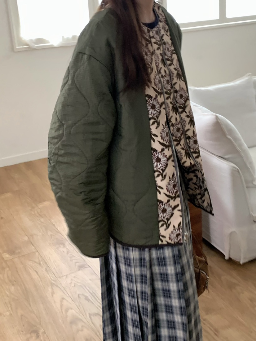 PEBBLE東大門㊣實拍女裝新款真品25秋冬推薦時尚夾克雙面絎縫PEBBLE/LAYER夾克