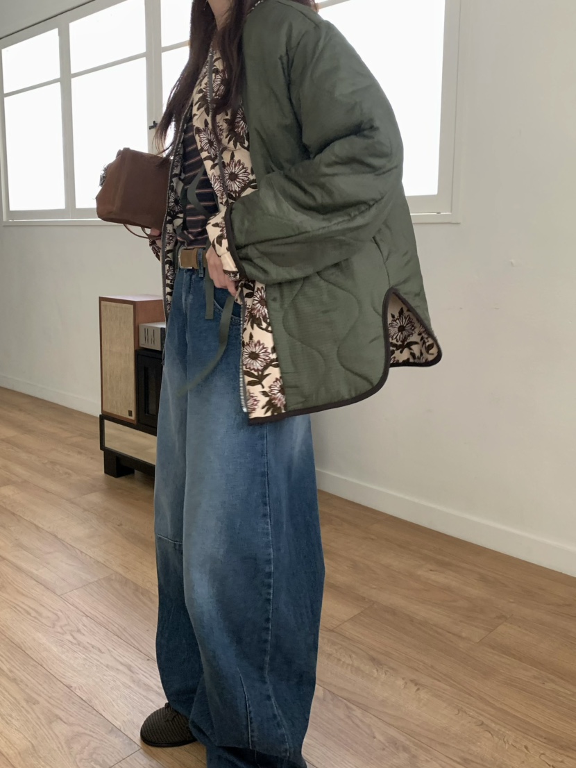 PEBBLE東大門㊣實拍女裝新款真品25秋冬推薦時尚夾克雙面絎縫PEBBLE/LAYER夾克