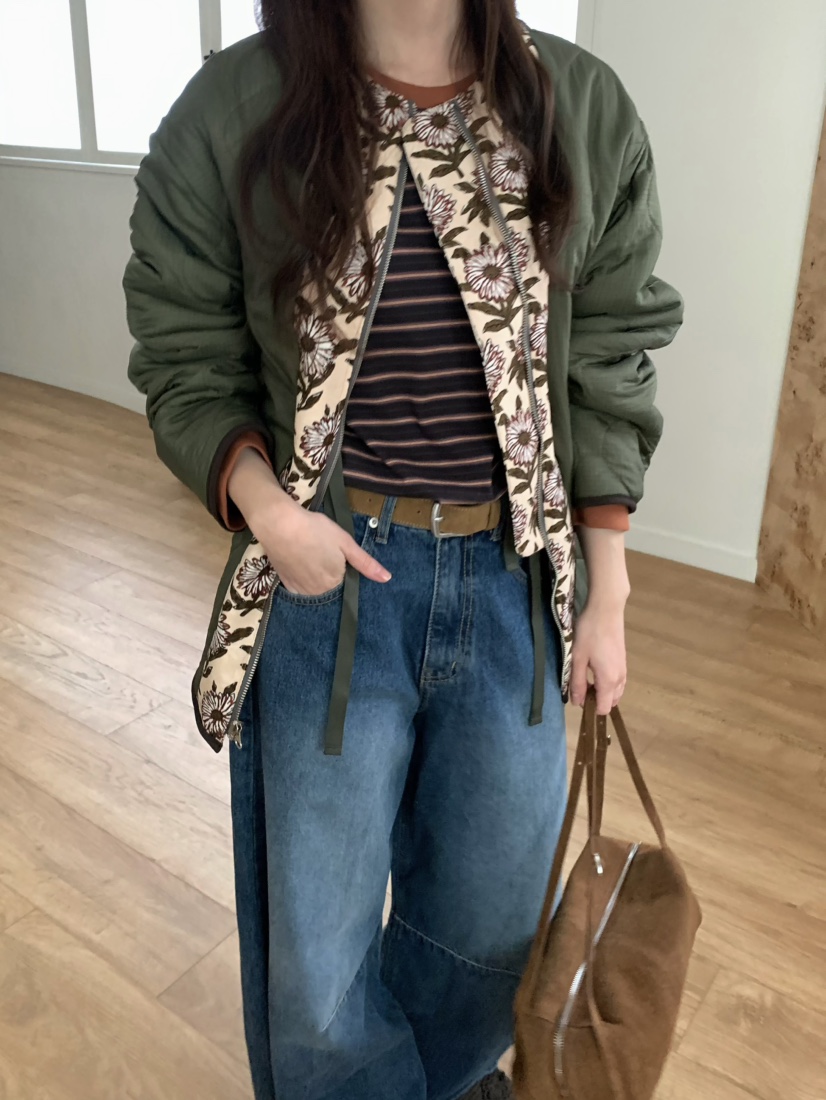 PEBBLE東大門㊣實拍女裝新款真品25秋冬推薦時尚夾克雙面絎縫PEBBLE/LAYER夾克