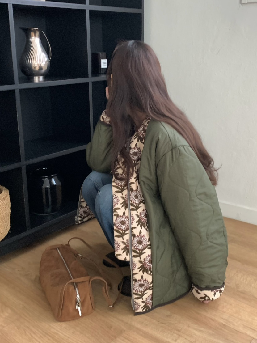 PEBBLE東大門㊣實拍女裝新款真品25秋冬推薦時尚夾克雙面絎縫PEBBLE/LAYER夾克