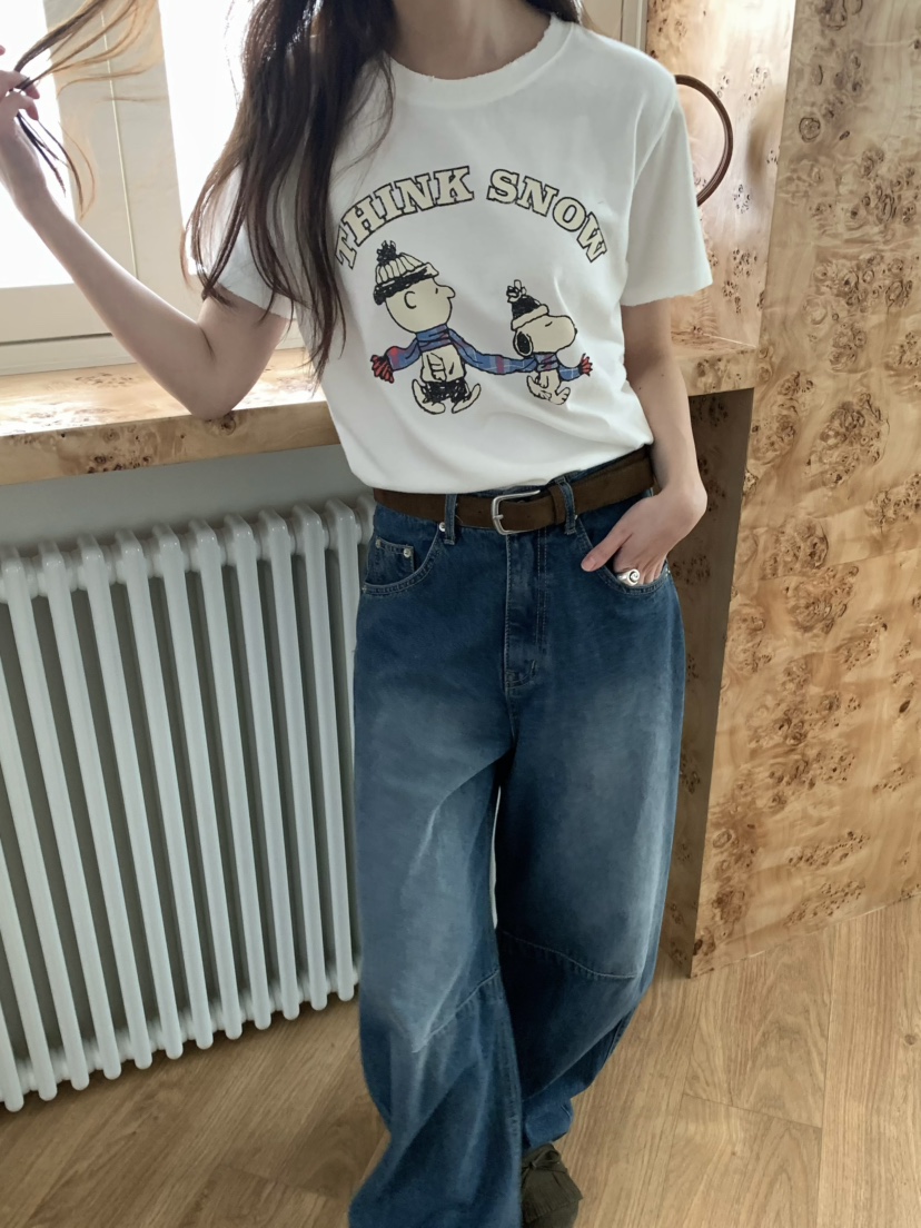 PEBBLE東大門㊣直郵女士新品真品推薦人氣時尚職業休閑25秋冬T恤PEBBLE/LAYERT恤