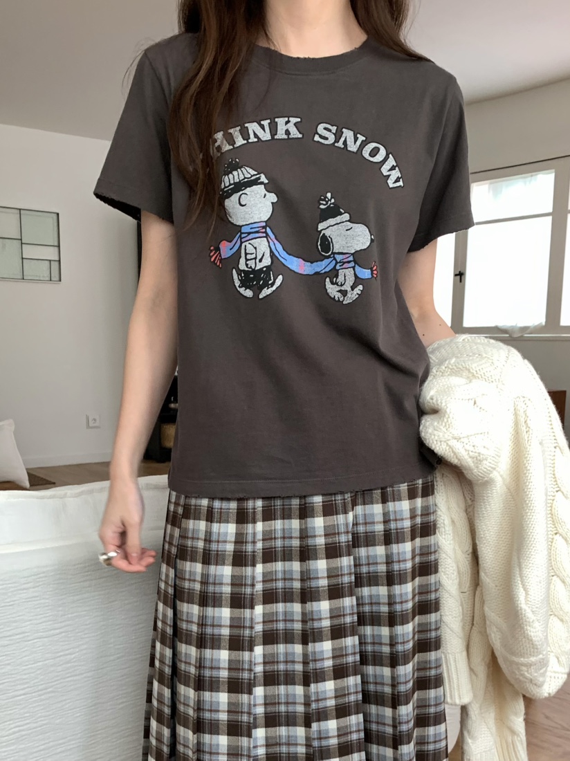 PEBBLE東大門㊣直郵女士新品真品推薦人氣時尚職業休閑25秋冬T恤PEBBLE/LAYERT恤