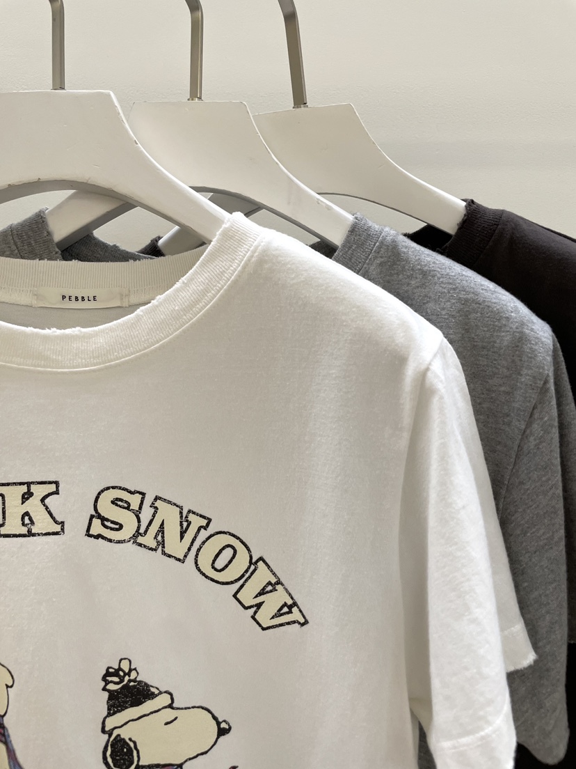 PEBBLE東大門㊣直郵女士新品真品推薦人氣時尚職業休閑25秋冬T恤PEBBLE/LAYERT恤