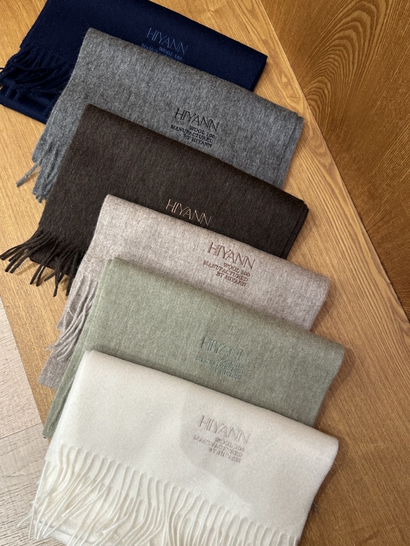 HI YANN韓國代購㊣女裝新品熱賣25秋冬職業圍巾披肩羊毛圍巾HI YANN圍巾/披肩