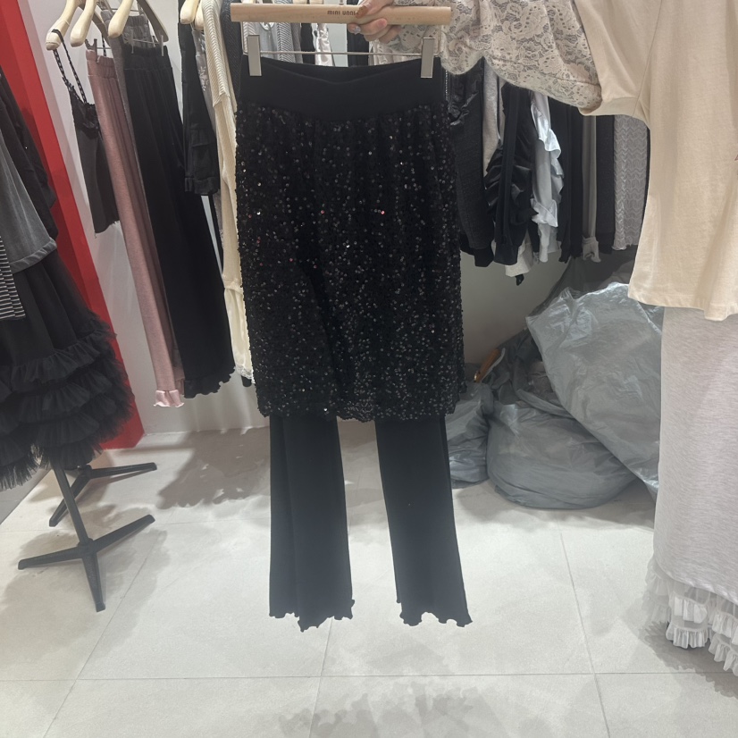 MINI UNNI東大門㊣實拍女裝新款職業熱賣推薦25秋冬裙褲假兩件MINI UNNI裙褲圖色2