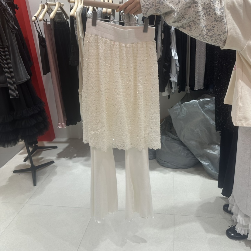 MINI UNNI東大門㊣實拍女裝新款職業熱賣推薦25秋冬裙褲假兩件MINI UNNI裙褲圖色3