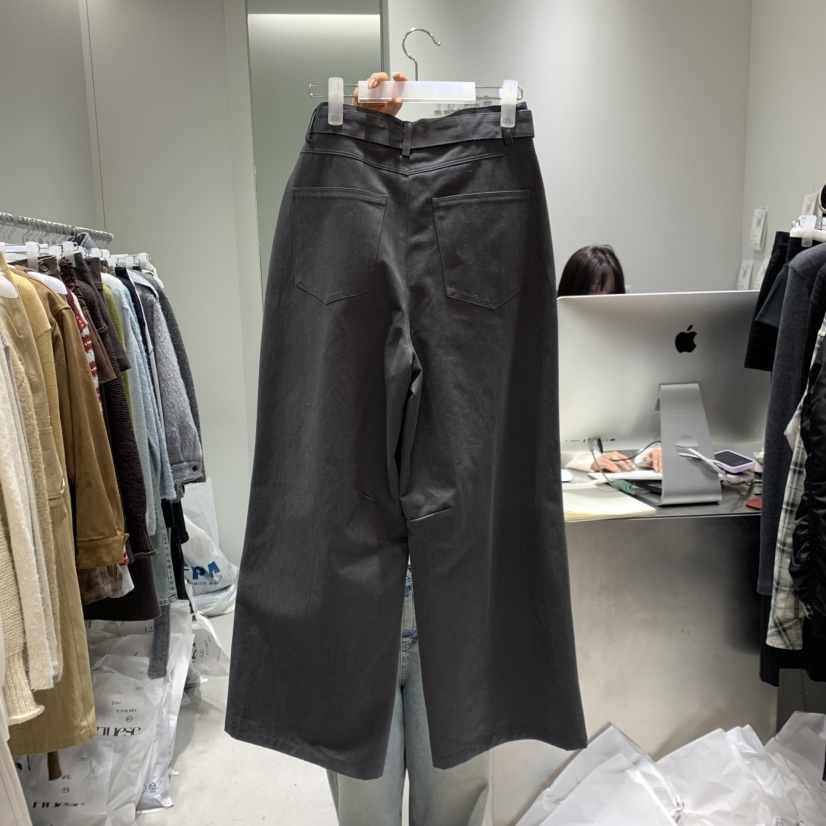 NUESE東大門㊣直郵女裝新品推薦25秋冬時尚真品休閑褲含腰帶NUESE休閑褲