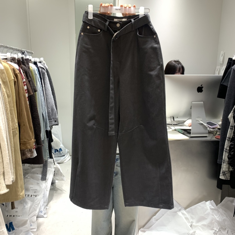 NUESE東大門㊣直郵女裝新品推薦25秋冬時尚真品休閑褲含腰帶NUESE休閑褲