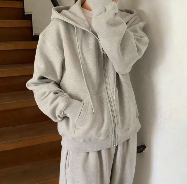 MONIQUE韓國代購㊣女裝新款25秋冬推薦熱賣休閑衛衣拉鏈連帽MONIQUE衛衣