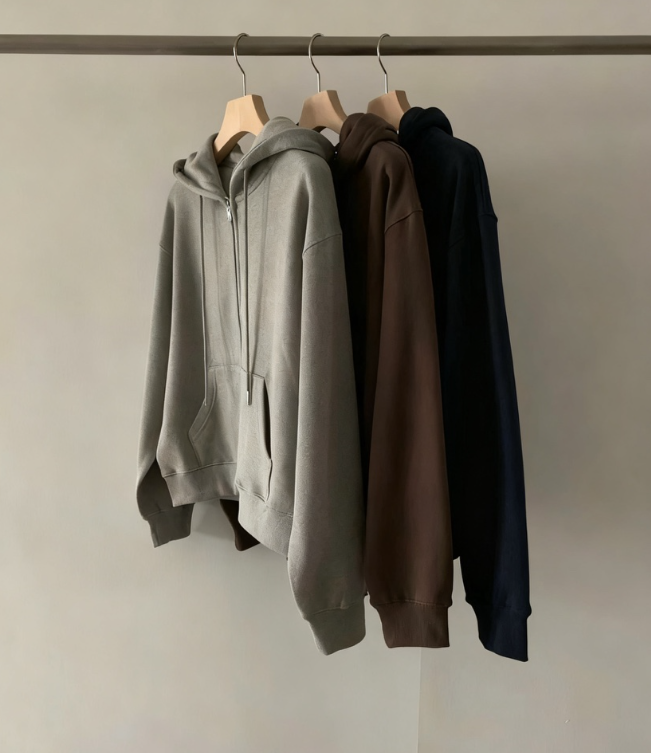 MONIQUE韓國代購㊣女裝新款25秋冬推薦熱賣休閑衛衣拉鏈連帽MONIQUE衛衣圖色2左二色