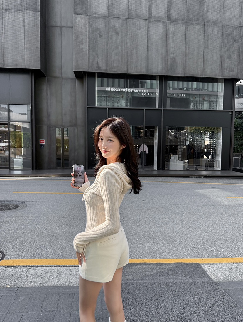 AVECNOUS東大門㊣實拍女士新款休閑時尚熱賣推薦25秋冬短褲羊毛AVECNOUS短褲