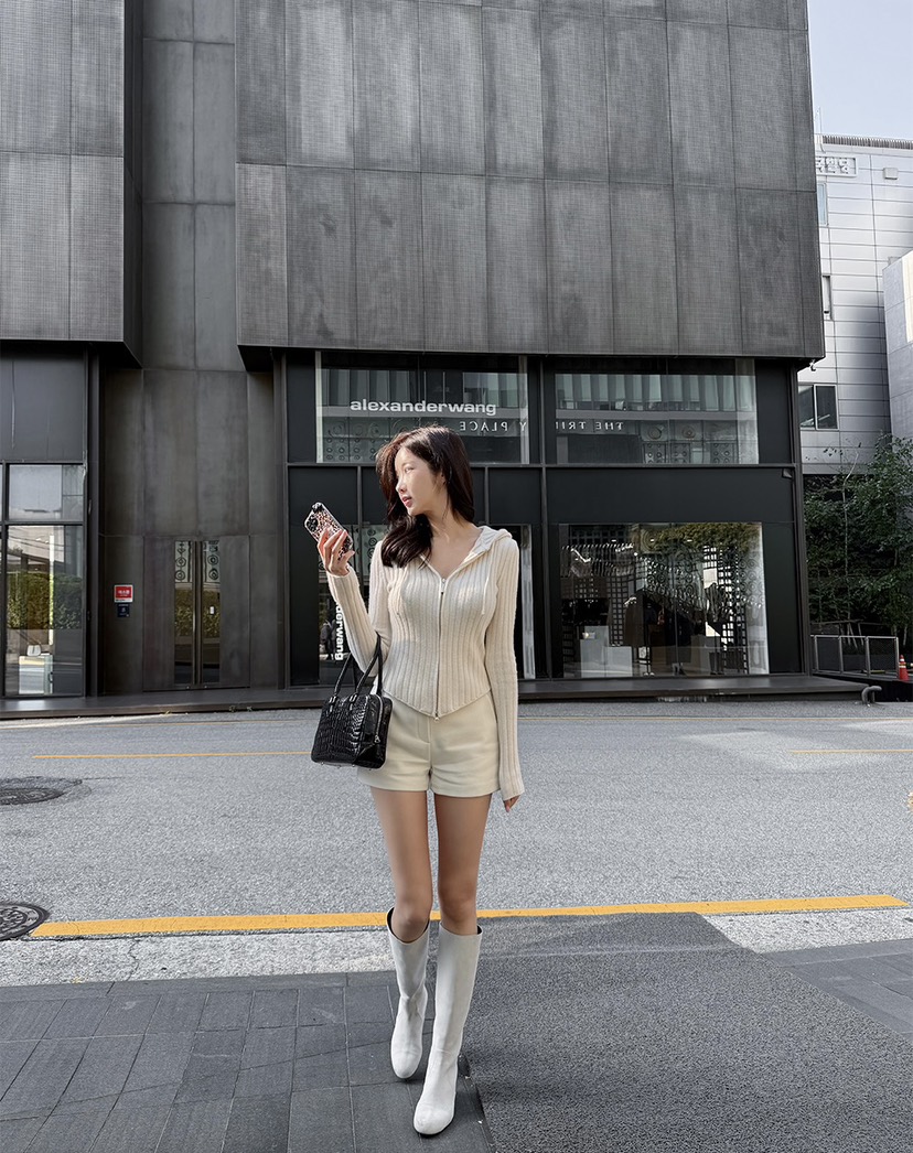 AVECNOUS東大門㊣實拍女士新款休閑時尚熱賣推薦25秋冬短褲羊毛AVECNOUS短褲