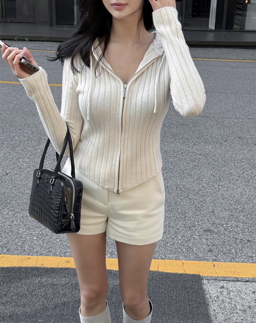 AVECNOUS東大門㊣實拍女士新款休閑時尚熱賣推薦25秋冬短褲羊毛AVECNOUS短褲